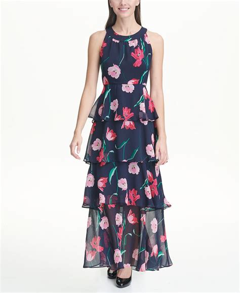 tommy hilfiger tiered maxi dress